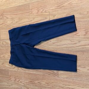 Combatant Gentleman navy blue windowpane flat front slacks, men's 36x30